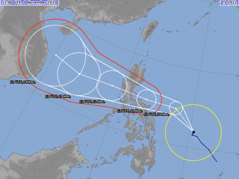  Dự báo trong ngày 12/11 bão VAMCO sẽ vào Biển Đông