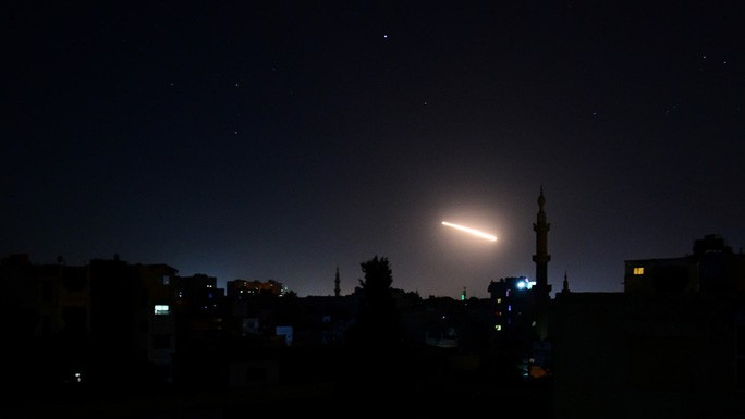 Một vụ không kích xung quanh thủ đô Damascus hồi tháng 2 năm nay. Ảnh: SANA
