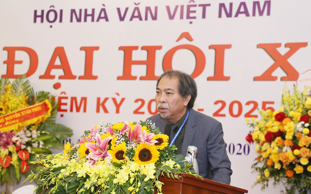 Nhà thơ Nguyễn Quang Thiều, Chủ tịch Hội Nhà văn Việt Nam khóa X. Ảnh: Báo Nhân dân