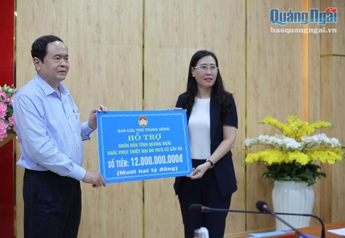 Tỉnh Quảng Ngãi tiếp nhận kinh phí từ Ủy ban Trung ương MTTQ Việt Nam. 