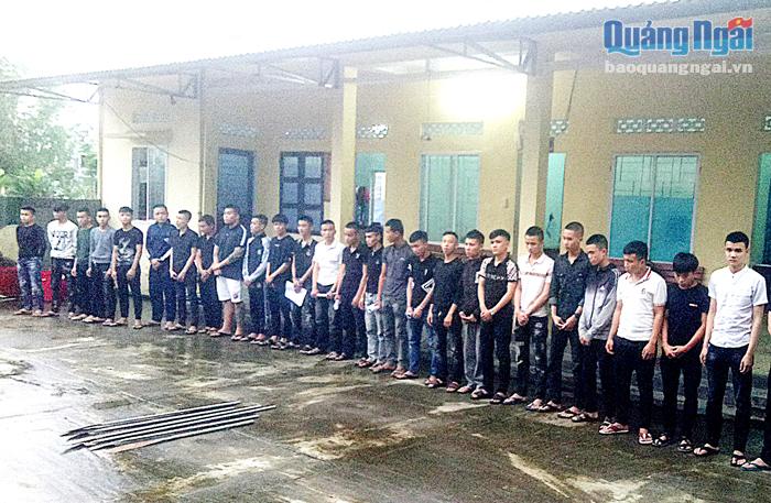 32 đối tượng bị khởi tố tại Cơ quan Cảnh sát điều tra Công an thành phố Quảng Ngãi.