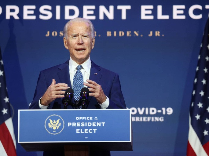 Tổng thống đắc cử Joe Biden hôm 26-12 kêu gọi Tổng thống Donald Trump ký thông qua dự luật viện trợ Covid-19 và chi tiêu chính phủ ngay lập tức. Ảnh: Reuters