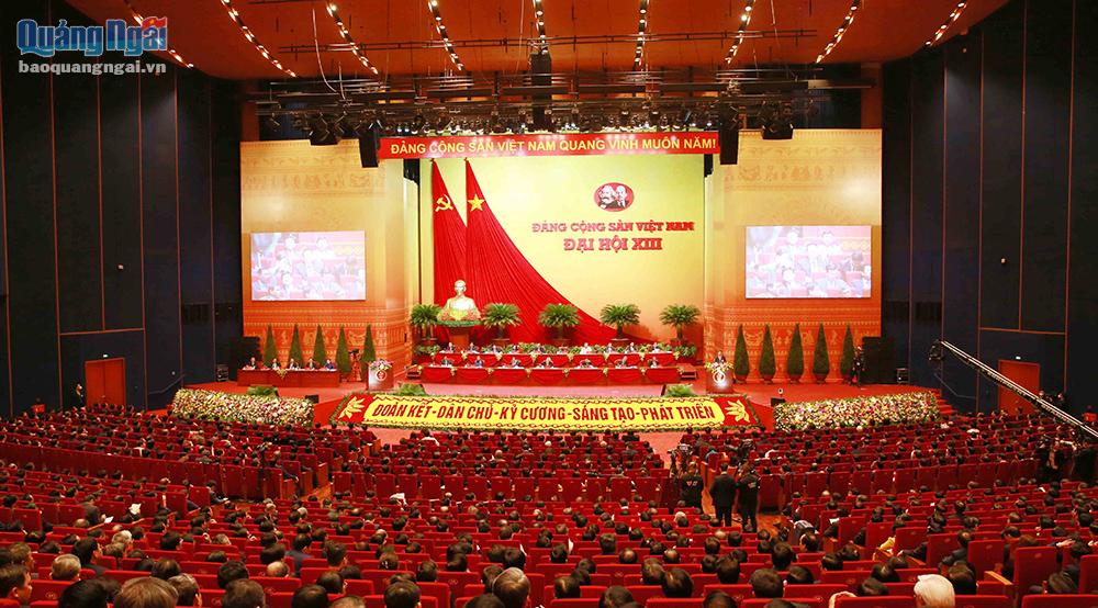 Quang cảnh ngày làm việc chính thức thứ ba Đại hội XIII của Đảng