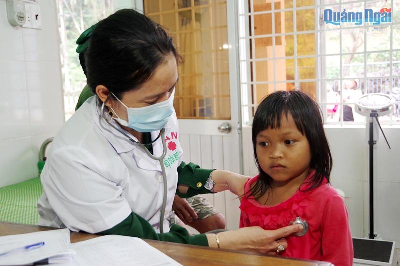 Quân y BĐBP khám bệnh cho trẻ em xã Ba Lế