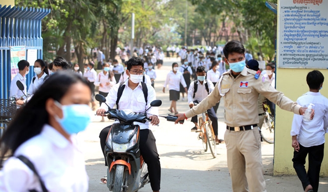 Campuchia đóng cửa trường học tại Phnom Penh sau khi bùng phát ổ dịch mới. (Ảnh: Khmer Times)