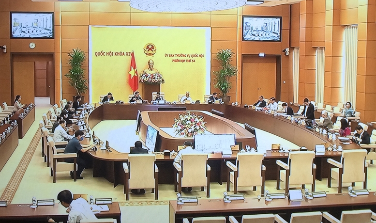 Toàn cảnh phiên họp thứ 54 của Ủy ban Thường vụ Quốc hội Ảnh: VGP/Nguyễn Hoàng
