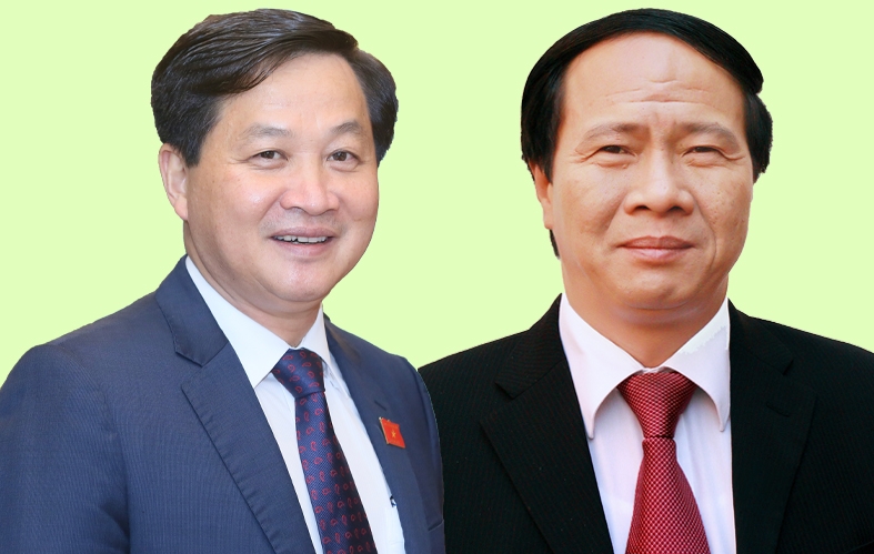 Đồng chí Lê Minh Khái (trái) và đồng chí Lê Văn Thành vừa được Quốc hội phê chuẩn bổ nhiệm Phó Thủ tướng Chính phủ. - Ảnh: VGP