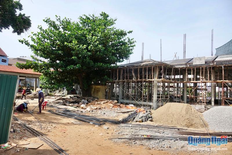 Hiện dự án Chợ trung tâm huyện Lý Sơn đã xây dựng được trên 60%