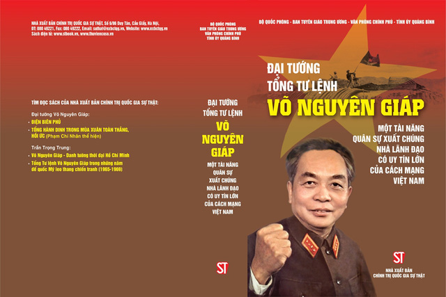 Sách "Đại tướng, Tổng Tư lệnh Võ Nguyên Giáp - Một tài năng quân sự xuất chúng, nhà lãnh đạo có uy tín lớn của cách mạng Việt Nam" gồm các bài viết về cuộc đời, sự nghiệp, tài năng, nhân cách của Đại tướng Võ Nguyên Giáp