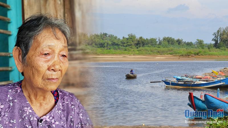 Bà Trịnh Thị Cưu rưng rưng nhớ lại những năm tháng gánh hàng hóa lội sông đi buôn bán để nuôi con ăn học.  Ảnh: Ý THU