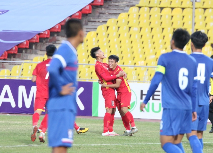 Niềm vui của các tuyển thủ U23 Việt Nam. 