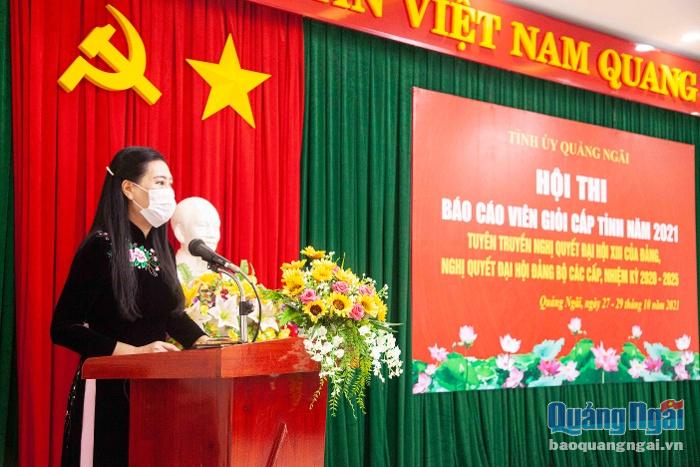 Ủy viên Trung ương Đảng, Bí thư Tỉnh ủy, Chủ tịch HĐND tỉnh Bùi Thị Quỳnh Vân phát biểu chỉ đạo tại hội thi