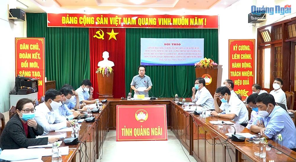Phó Chủ tịch UBND tỉnh Võ Phiên phát biểu góp ý tại Hội thảo
