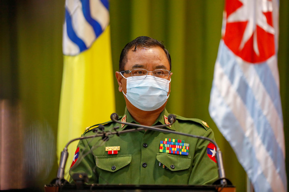 Ông Zaw Min Tun, người phát ngôn chính phủ quân sự Myanmar - Ảnh: REUTERS