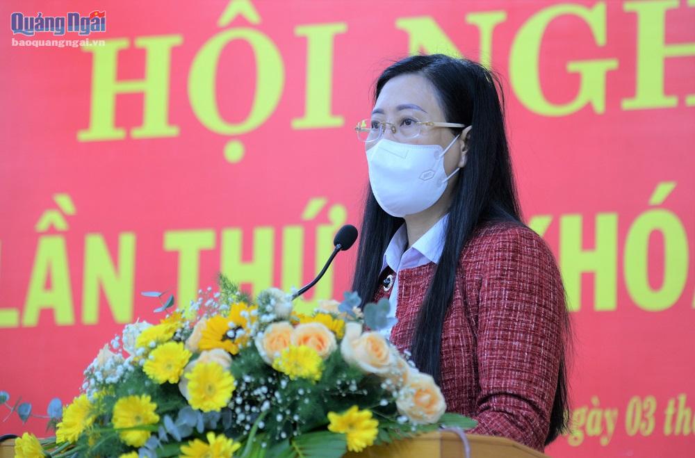 Bí thư Tỉnh ủy Bùi Thị Quỳnh Vân phát biểu khai mạc hội nghị