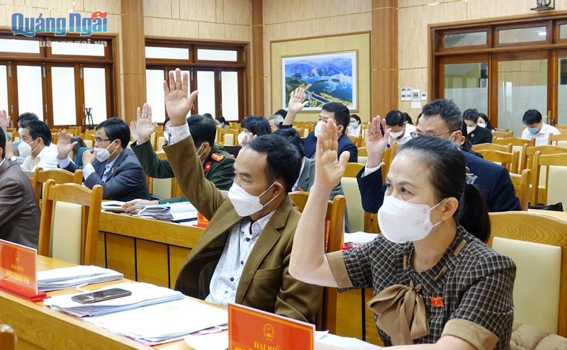 Đại biểu HĐND tỉnh biểu quyết thông các nội dung UBND tỉnh trình tại phiên họp