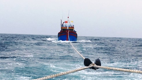 Cứu hộ 15 ngư dân trên tàu cá gặp sự cố, trôi tự do ở Hoàng Sa