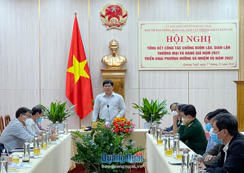 Phó Chủ tịch UBND tỉnh Trần Phước Hiền phát biểu chỉ đạo tại hội nghị. 