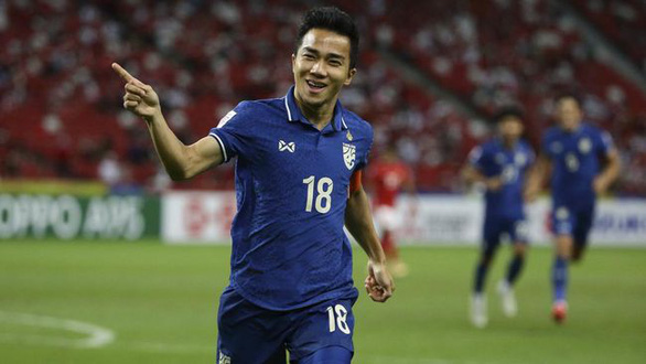 Chanathip đã ghi 2 bàn cho Thái Lan trận chung kết lượt đi - Ảnh: AP