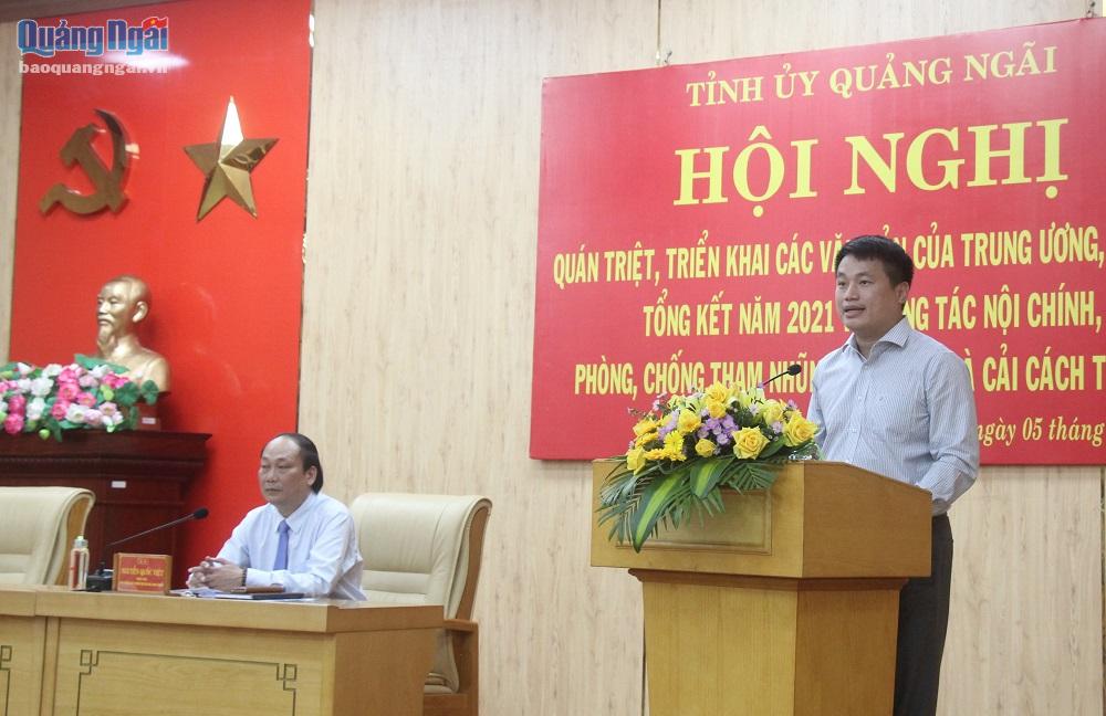 Phó Bí thư Thường trực Tỉnh ủy Đặng Ngọc Huy phát biểu chỉ đạo hội nghị.