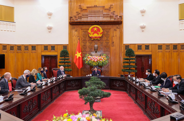 Thủ tướng Phạm Minh Chính khẳng định Việt Nam coi trọng vai trò của EU - một trong những đối tác quan trọng nhất trong chính sách đối ngoại của Việt Nam. Ảnh VGP/Nhật Bắc