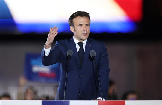 Đương kim Tổng thống Pháp Emmanuel Macron giành chiến thắng trong cuộc bầu cử Tổng thống năm 2022, sau khi đánh bại ứng cử viên cực hữu Marine Le Pen. Ảnh: AFP