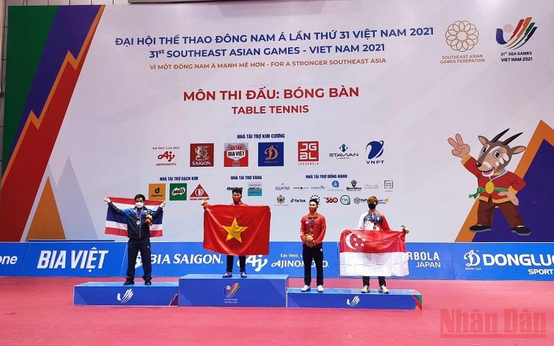 Việt Nam giành Huy chương Vàng bóng bàn SEA Games 31 nội dung đơn nam