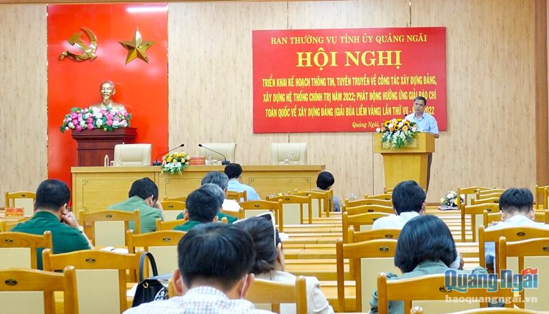 Phó Trưởng ban Tuyên giáo Tỉnh ủy Nguyễn Văn Dũng triển khai các Kế hoạch của Tỉnh ủy. 