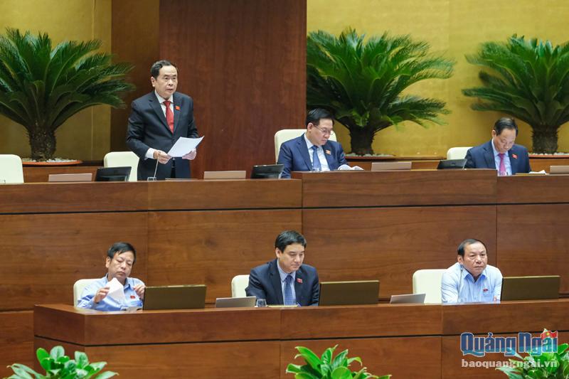 Phó Chủ tịch Thường trực Quốc hội Trần Thanh Mẫn phát biểu kết luận phiên họp. ẢNH: QUỐC HỘI