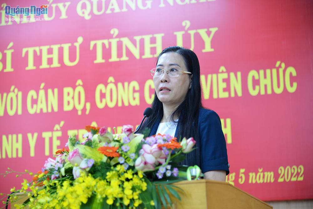 Bí thư Tỉnh ủy, Chủ tịch HĐND tỉnh Bùi Thị Quỳnh Vân phát biểu kết luận tại buổi đối thoại.