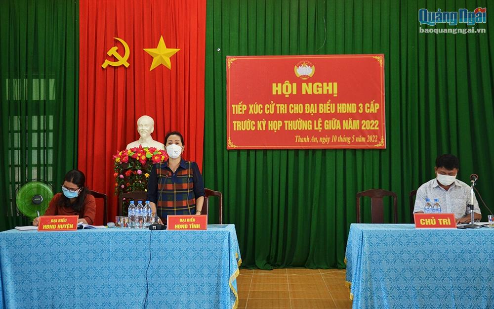 Phó Bí thư Tỉnh ủy Đinh Thị Hồng Minh tiếp xúc cử tri xã Thanh An