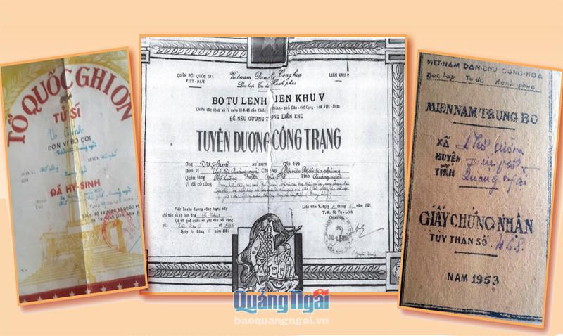 Một số kỷ vật của gia đình Mẹ Việt Nam Anh hùng Nguyễn Thị Cọng. 