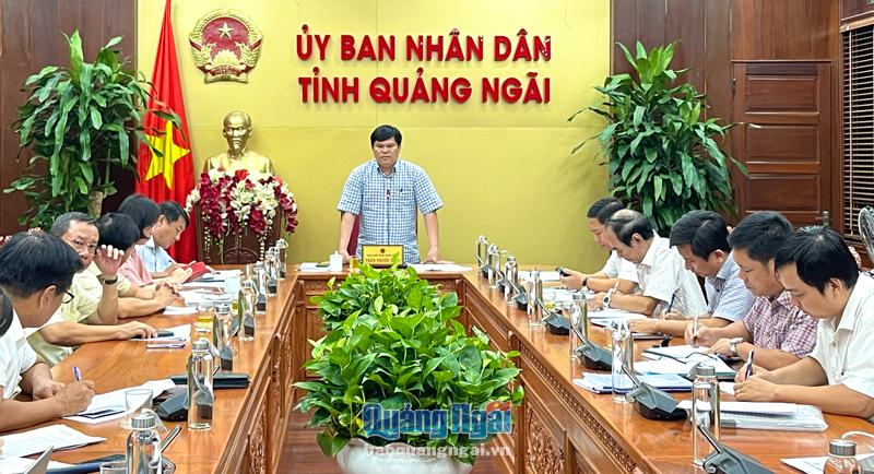Phó Chủ tịch UBND tỉnh Trần Phước Hiền phát biểu chỉ đạo tại cuộc họp. 