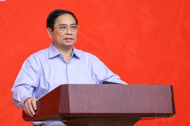 Thủ tướng Chính phủ Phạm Minh Chính phát biểu kết luận hội nghị. Ảnh: Chinhphu.vn