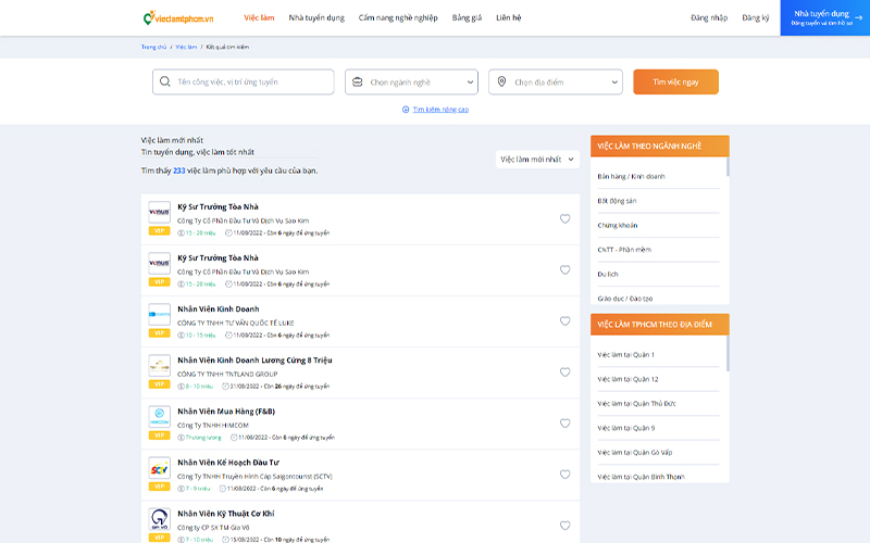 Xu hướng tuyển dụng việc làm được thể hiện khá rõ trên sàn giao dịch vieclamtphcm.vn