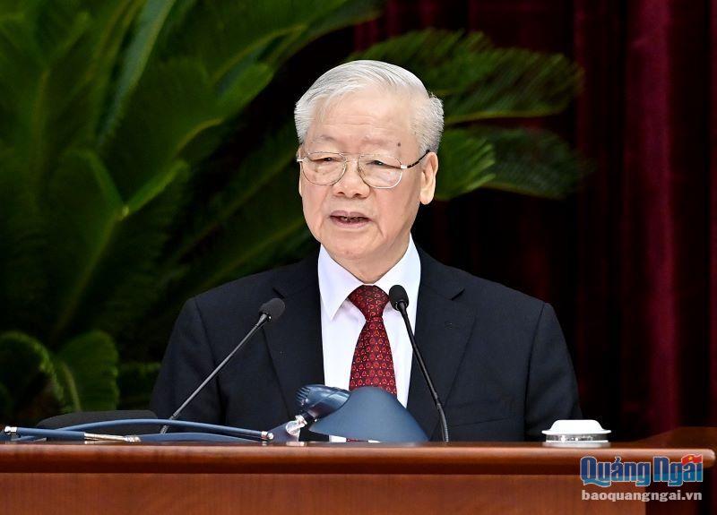 Tổng Bí thư Nguyễn Phú Trọng phát biểu khai mạc hội nghị. Ảnh: ĐĂNG KHOA/Báo Nhân dân