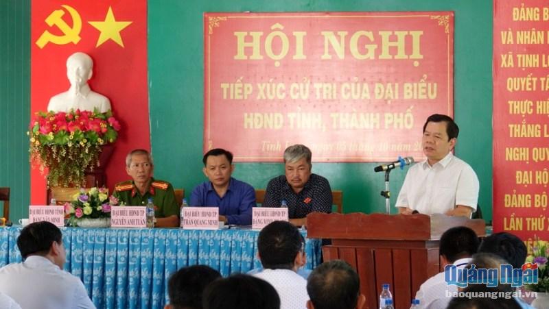 Chủ tịch UBND tỉnh Đặng Văn Minh tiếp xúc cử tri xã Tịnh Hòa và Tịnh Long