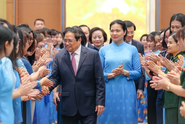 Thủ tướng Phạm Minh Chính cùng các đại biểu tham dự Hội nghị. Ảnh: VGP/Nhật Bắc.