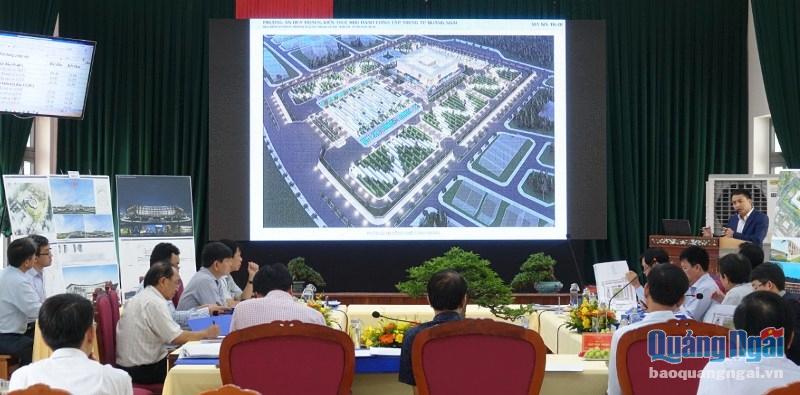 Các đơn vị dự thi trình bày phương án phương án thiết kế kiến trúc công trình Khu hành chính tập trung TP.Quảng Ngãi