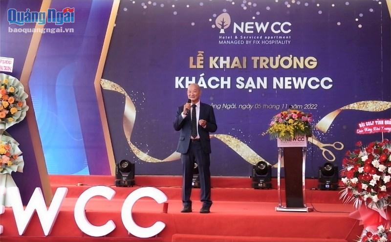 Ông Nguyễn Ngọc Ẩn, Chủ đầu tư Khách sạn NEWCC phát biểu tại buổi lễ khai trương.