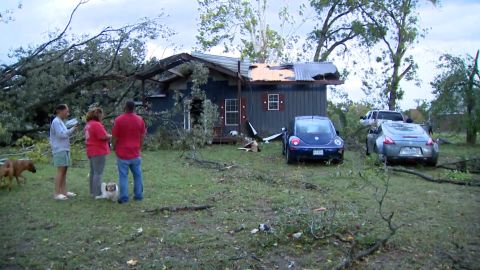 Thiệt hại do lốc xoáy ở quận Hopkins, bang Texas. Ảnh: CNN