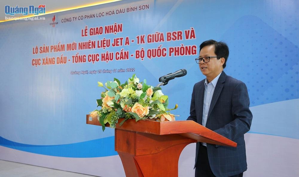 Chủ tịch HĐQT BSR Nguyễn Văn Hội báo cáo tình hình triển khai dự án sản xuất nhiên liệu quốc phòng.