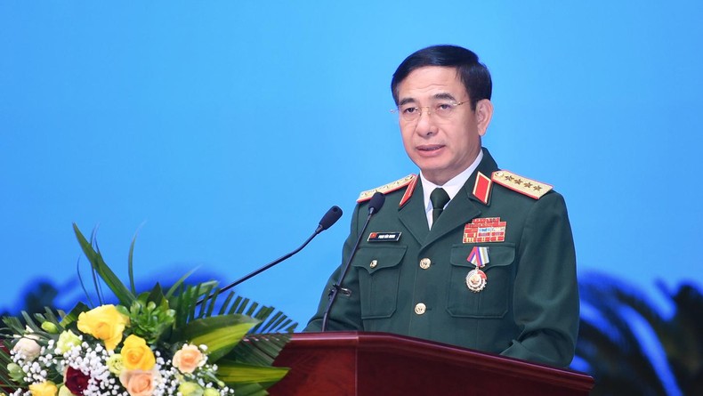 Bộ trưởng Quốc phòng Việt Nam Phan Văn Giang phát biểu tại buổi lễ.