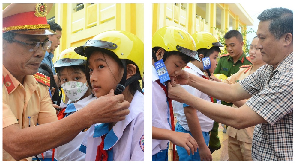 Phát động dự án &quot;Đến trường an toàn&quot;, trao gần 1.500 mũ bảo hiểm cho học sinh tiểu học
