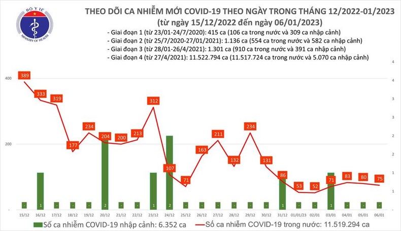 Biểu đồ số ca mắc Covid-19 tại Việt Nam thời gian qua.