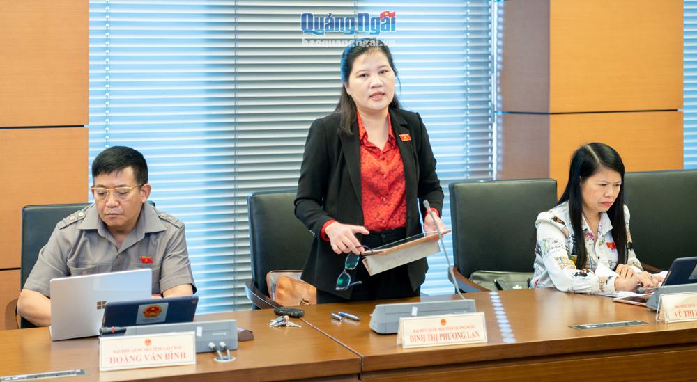8- 1 Phó Chủ tịch Hội đồng Dân tộc của Quốc hội Đinh Thị Phương Lan phát biểu tại phiên thảo luận của Quốc hội.