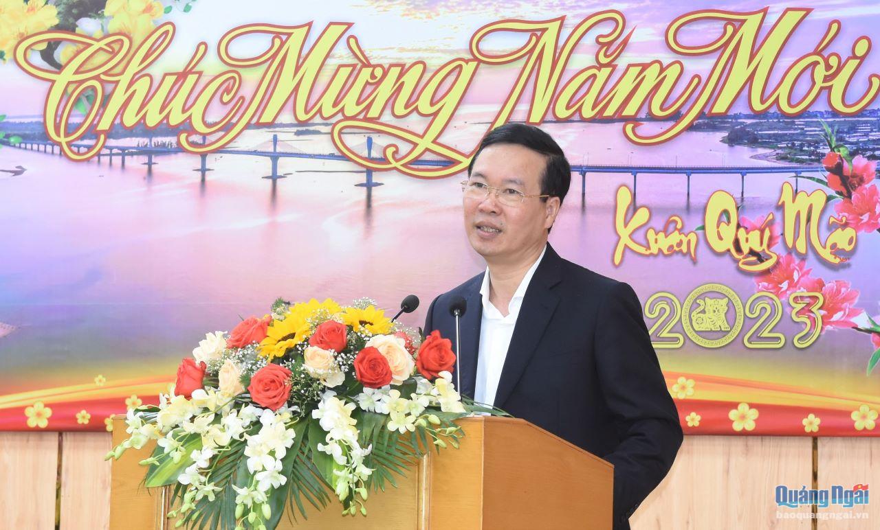 Ủy viên Bộ Chính trị, Thường trực Ban Bí thư Võ Văn Thưởng thăm hỏi và chúc Tết các đồng chí nguyên lãnh đạo tỉnh Quảng Ngãi qua các thời kỳ.