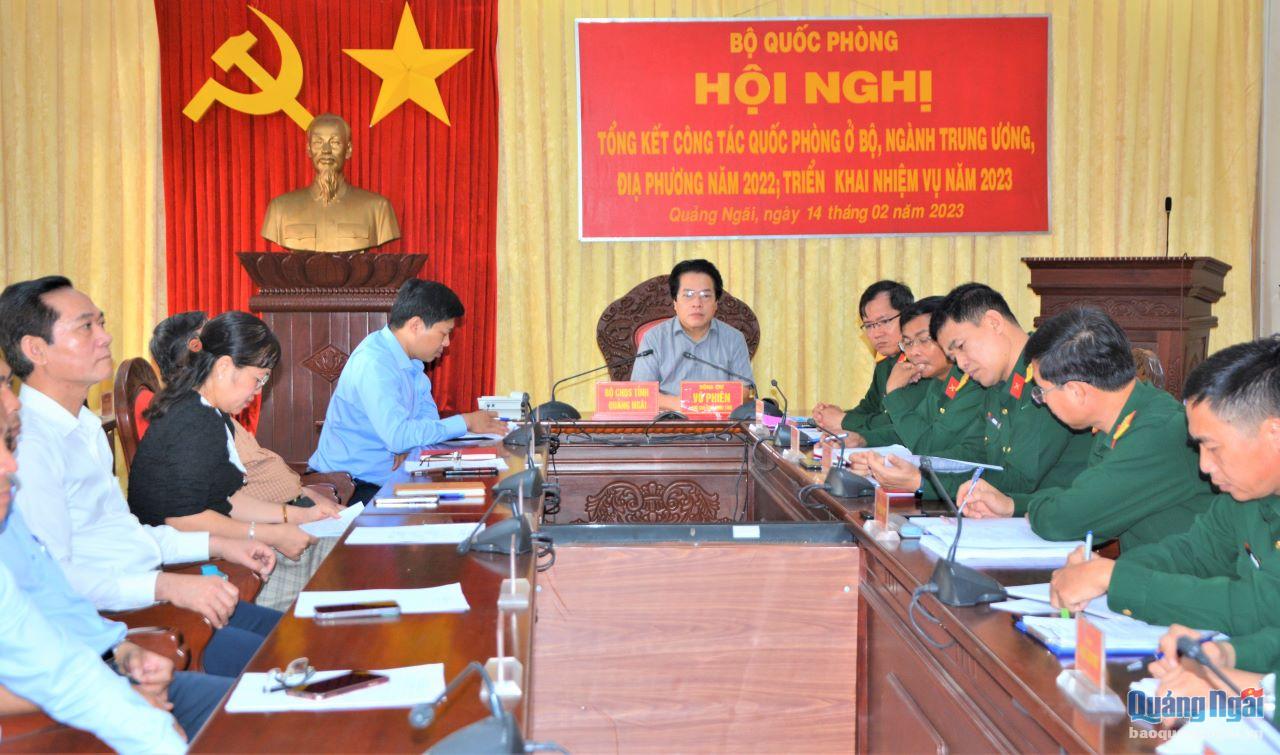 Các đại biểu tham gia hội nghị tại điểm cầu tỉnh Quảng Ngãi.