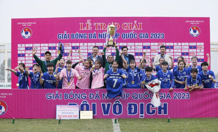 CLB Than Khoáng Sản Việt Nam vô địch Cúp bóng đá nữ quốc gia 2023 - Ảnh: VFF