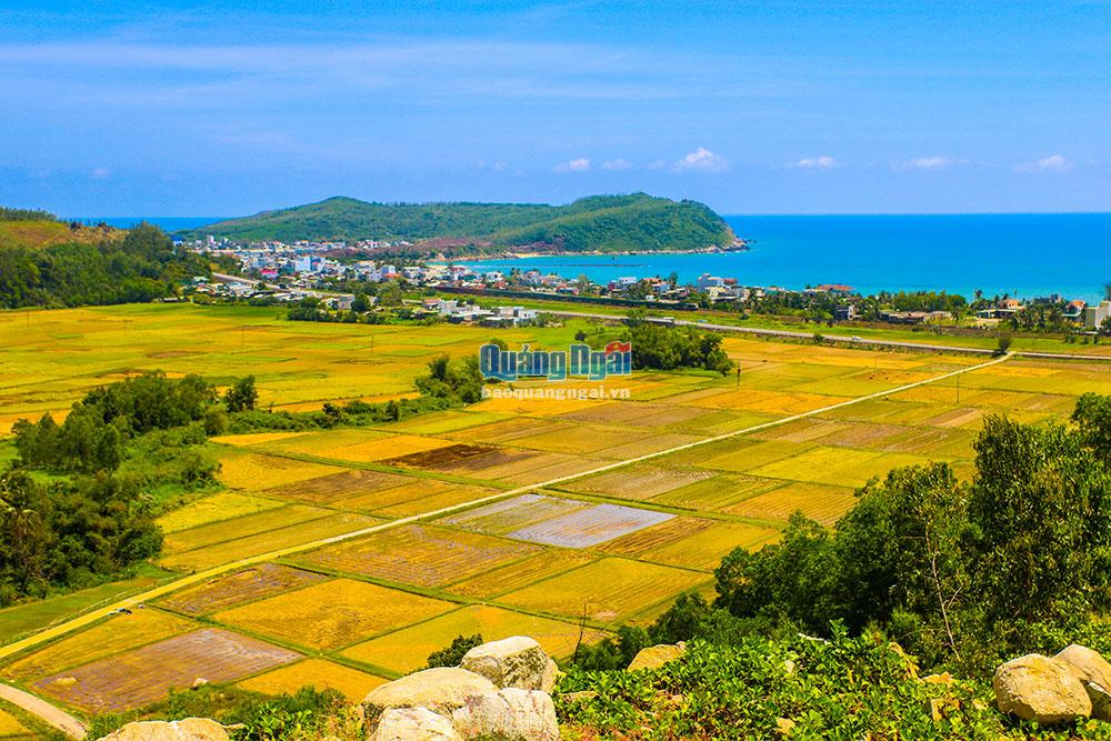 Nhìn từ đường lên tổ dân phố Đồng Vân, toàn cảnh vùng biển Sa Huỳnh hiện ra vẻ đẹp khó tìm thấy ở những nơi khác.